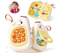 Bambebe Telephone Portable pour Enfant Fille Garcon, Busy Board Jouet Montessori 1 2 3 Ans, Jeux Montessori Educatif, Jouets Bébé 1 an, Téléphone Bébé 6 9 12 18 Mois(Anglais Version)