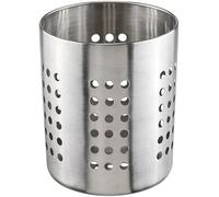 Bambelaa! Égouttoir à couverts en acier inoxydable rond en métal argenté - Égouttoir à vaisselle - Évier - Porte-couverts - Porte-ustensiles de cuisine - Environ 10,5 x 13,5 cm