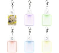 Bamberg 6 Pièces Porte-Clés Vierges par Sublimation Impression par Transfert de Chaleur Porte-Clés en Acrylique LED Porte-Clés Éclairés Pendentif, Rectangulaire