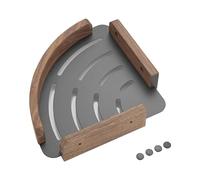 Bamberg Étagères de Salle de Bain en Bois de Noyer, Étagère de Rangement d'angle de Douche Murale, Support Organisateur de Cuisine