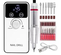 Bamberg Perceuse à Ongles Portable Rechargeable avec Kit D'Embouts pour Ongles en Acrylique, Polissage Du Gel, Retrait pour