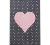 Bambi Cœur tapis chambre d'enfant poils ras rectangle 200x290cm roses