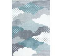 Bambi Des Nuages tapis chambre d'enfant poils ras rectangle 200x290cm bleu
