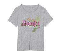 Bambi Kiss T-Shirt, Femme Grandes tailles, Gris Chiné, 1X