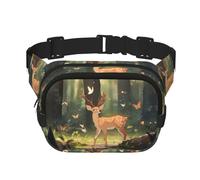 Bambi Sac banane multifonction imprimé unisexe tendance Sac de rangement de sport de voyage Noir Taille unique