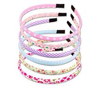 Bambin Fille Bandeaux 6 Pcs Couronne De Fleurs Multicolore en Coton et Polyester - Accessoires Cheveux pour Bébé - Fête D'anniversaire et Mariage