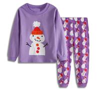 Bambin Filles Noël Pyjamas Bonhomme de Neige Vêtements de Nuit 2pcs Manches Longues Pjs Ensembles de Pyjama pour Enfants Taille 3-4 Ans 4T Cadeaux De Action de grâces Action de grâces Noël Cadeaux