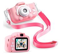 Bambini Appareil Photo Enfant, Caméra Numérique 1080P, Double Caméra Avant/Arrière, Écran 2.0", Jeux Intégrés, Rechargeable USB, Léger, Rose