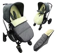 Bambini monde Bugaboo chancelière pour modèle Cameleon, coussin, avec laine d'agneau, Chancelière d'hiver Gris