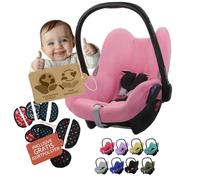 BAMBINI WELT Housse d'été, housse de protection, housse en tissu éponge + protège-ceinture pour Maxi Cosi CabrioFix (rose + noir)