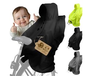 BambiniWelt Cape de pluie pour enfant - Poncho de pluie pour siège de vélo, pour siège de vélo, pour Romains, imperméable et réfléchissant, protection contre la pluie en nylon avec capuche pour casque