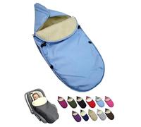 BambiniWelt - Chancelière d'hiver pour siège bébé et siège auto - Universelle pour systèmes de ceinture à 3 et 5 points - Groupe 0+ - Laine d'agneau lavable - Chaude et confortable pour les