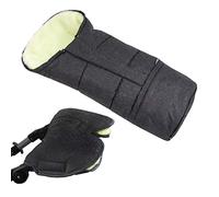 BAMBINIWELT COMBI MUFF + chancelière d'hiver en laine d'agneau pour poussette, poussette, traîneau MELIÉ (noir)