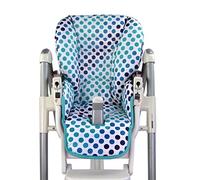 Bambiniwelt Housse de coussin d'assise de rechange pour Peg Perego Prima Pappa Diner *Blanc/pois turquoises*
