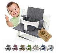 BAMBINIWELT Housse de coussin de rechange compatible avec la chaise haute Stokke Tripp Trapp (org. gris foncé)