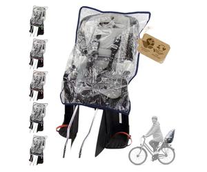 Bambiniwelt Housse de pluie universelle pour siège de vélo d'enfant (bord bleu foncé)
