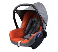 BAMBINIWELT Housse de rechange compatible avec Maxi-Cosi CabrioFix pour porte-bébé 6 pièces Kit complet en mélange de polyester de qualité supérieure (gris chiné/orange)