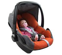 Bambiniwelt Housse de rechange compatible avec Maxi-Cosi Pebble pour siège bébé 5 pièces (gris/orange)