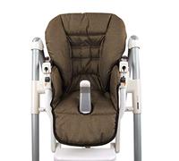 Bambiniwelt Housse de rechange pour coussin d'assise compatible avec Peg Perego Prima Pappa-Diner mélangé (marron chiné)