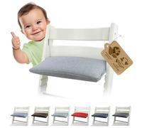 BambiniWelt Housse de rechange Tripp Trapp - Coussin d'assise compatible avec chaise haute Stokke, 1 pièce, rembourrée et lavable, avec fermeture pour chaise d'enfant, modèle 3 (1 pièce gris clair