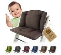 BambiniWelt Housse de rechange Tripp Trapp - Lot de 2 coussins de siège compatibles avec la chaise haute Stokke - Doux et rembourré - Lavable et durable - Avec fermeture - Marron moyen
