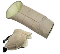 BAMBINIWELT MUFF + chancelière d'hiver en laine d'agneau pour poussette, poussette, traîneau MELIÉ (beige)