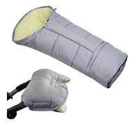 BAMBINIWELT MUFF + chancelière d'hiver en laine d'agneau pour poussette, poussette, traîneau MELIÉ (gris clair)