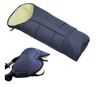 BAMBINIWELT MUFF + chancelière d'hiver en laine d'agneau pour poussette, poussette, traîneau MELIÉ (marine)