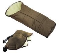 BAMBINIWELT MUFF + chancelière d'hiver en laine d'agneau pour poussette, poussette, traîneau MELIÉ (marron)