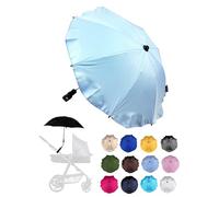 BAMBINIWELT Parasol universel pour poussette, buggy Jogger UV50+, bleu clair, veux dire
