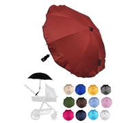 BAMBINIWELT Parasol universel pour poussette, buggy Jogger UV50+, bordeaux, veux dire