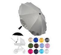 BAMBINIWELT Parasol universel pour poussette, buggy Jogger UV50+, gris clair, veux dire