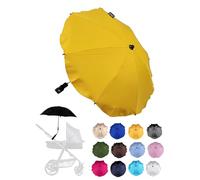 BAMBINIWELT Parasol universel pour poussette, buggy Jogger UV50+, jaune, veux dire