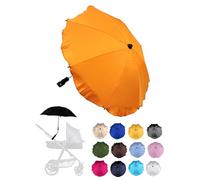 BAMBINIWELT Parasol universel pour poussette, buggy Jogger UV50+, Orange, veux dire