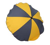 Bambiniwelt Parasol universel pour poussette, poussette, poussette, jogger, UV50+ demi-lune (jaune/gris)