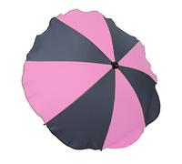 Bambiniwelt Parasol universel pour poussette, poussette, poussette, jogger, UV50+ demi-lune (rose-gris)