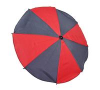Bambiniwelt Parasol universel pour poussette, poussette, poussette, jogger, UV50+ demi-lune (rouge/gris)