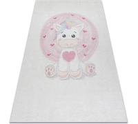 BAMBINO 1128 tapis lavable Licorne pour enfants antidérapant - crème beige 160x220 cm