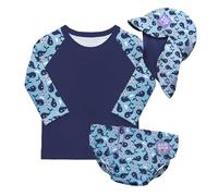 Bambino Mio Anti-UV UPF 40+ Ensemble de bain pour bébé (BAIE DES BALEINES & 0 à 6 mois), avec couche de bain réutilisable et t-shirt de bain avec protection solaire