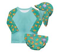 Bambino Mio Anti-UV UPF 40+ Ensemble de bain pour bébé (CHATS COQUINS & 1 à 2 ans), avec couche de bain réutilisable et t-shirt de bain avec protection solaire