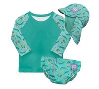 Bambino Mio Anti-UV UPF 40+ Ensemble de bain pour bébé (CROCO JOUEUR & 6 à 12 mois), avec couche de bain réutilisable et t-shirt de bain avec protection solaire