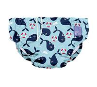 Bambino Mio, Couche de bain Lavable Révolutionnaire, pour bébés et tout-petits, unisexe, pour garçons et filles, baie des baleines, M (6-12 mois)