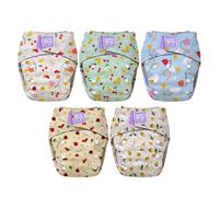 Bambino Mio Couche Lavable Révolutionnaire - Lot de 5 couches tout-en-un évolutives dès la naissance (FÊTE AU JARDIN) | Comprend 5 inserts en bambou | convient aux nouveau-nés et aux tout-petits