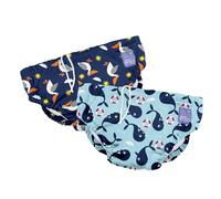 Bambino Mio - couches de bain lavables Révolutionnaires pour bébés et tout-petits, lot de 2, réutilisables, pour garçons et filles - Baleine & Pélican, 0-6 mois