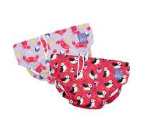 Bambino Mio - couches de bain lavables Révolutionnaires pour bébés et tout-petits, lot de 2, réutilisables, pour garçons et filles - Puffin & Crabe, 2-3 ans