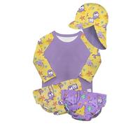 Bambino Mio Ensemble complet de natation réutilisable pour bébé et jeune enfant - 4 pièces essentielles à la natation avec protection solaire UPF 40+, Raie Violette, 1-2 ans