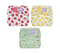 Bambino Mio Miosolo Classic All-in-One Lot de 3 couches lavables en tissu Taille unique avec boutons-pression réglables, absorbantes et réutilisables