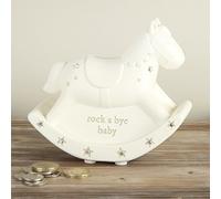 Bambino Tirelire Cheval à bascule avec strass - Neuf Unisexe Pour bébé