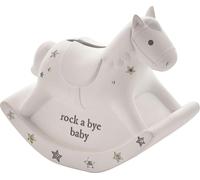 Bambino Tirelire en résine blanche - Cheval à bascule *(24/48)* WD357 (Taille unique) (Blanc)