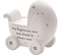 Bambino Tirelire en résine blanche - Poussette WD356 (Taille unique) (Blanc)